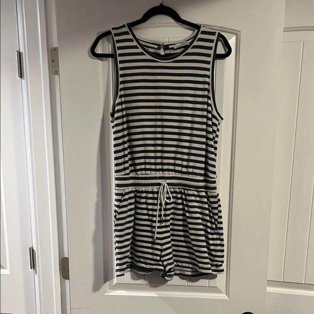 Evereve Black and White Striped Romper - Picture 1 of 3